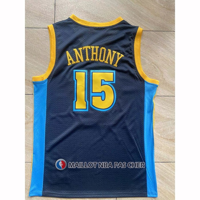 Maillot Denver Nuggets Carmelo Anthony NO 15 Mitchell & Ness 2006-07 Bleu